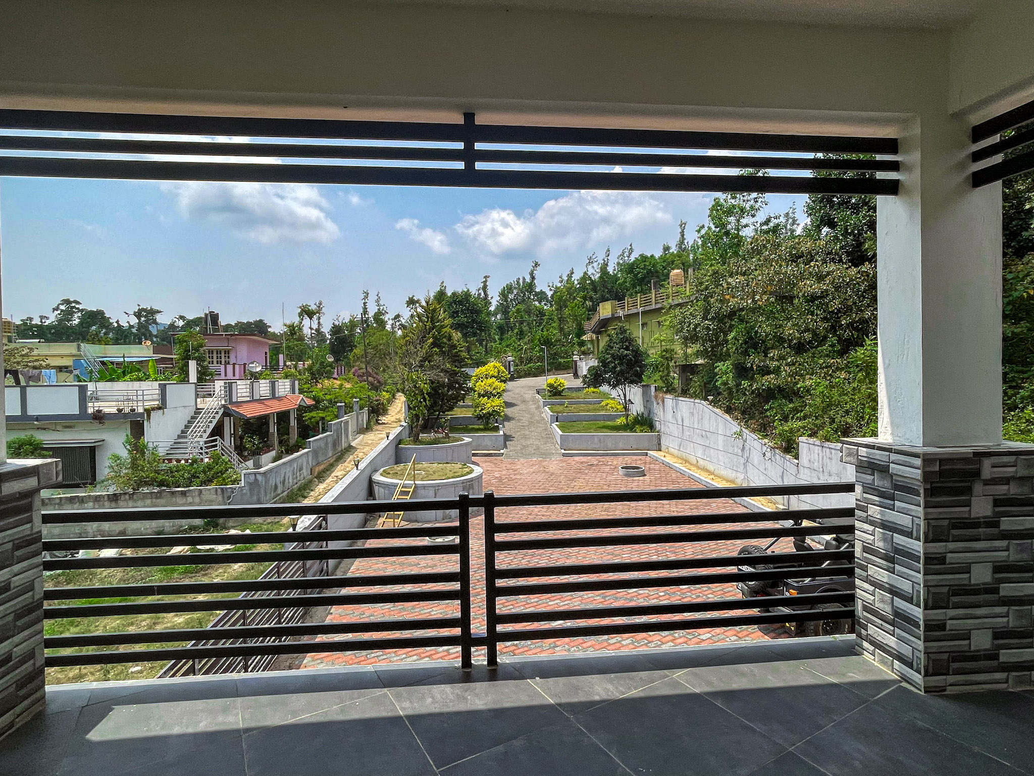 Open veranda with panoramic green view